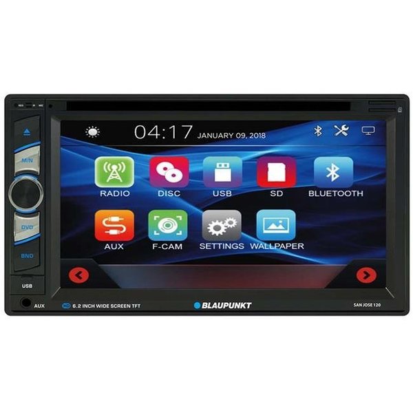 Blaupunkt Blaupunkt SANJOSE120 6.2 in. Double Din Touch Screen AM; FM & DVD Multimedia Car Stereo Receiver with Bluetooth SANJOSE120